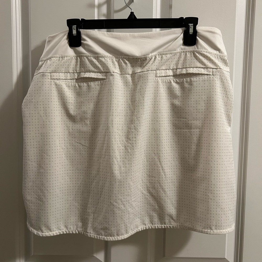 Nike Golf Tour Performance Dri Fit Skort Skirt White Grey Polka Dots Size L - Picture 5 of 9
